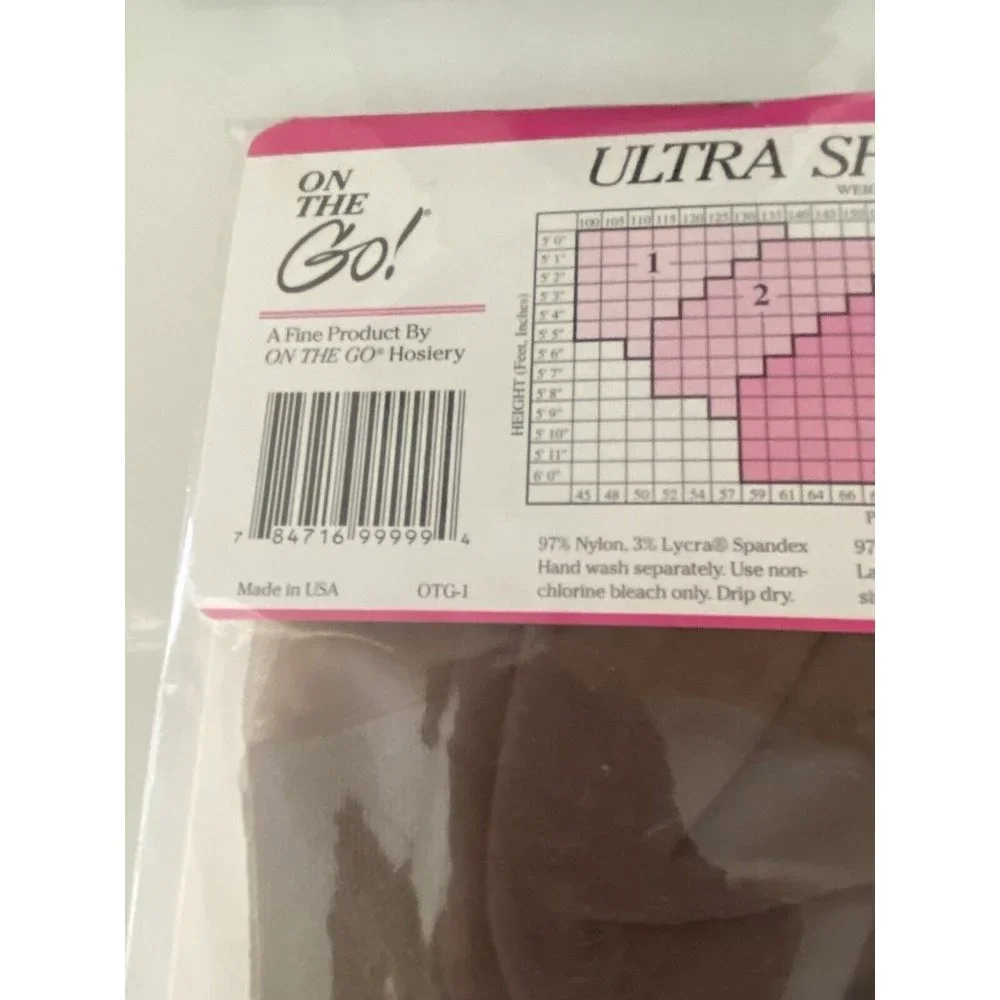 Vintage On the Go Pantyhose Womens Size 3 Platina Ultra Sheer Ultra Transparente